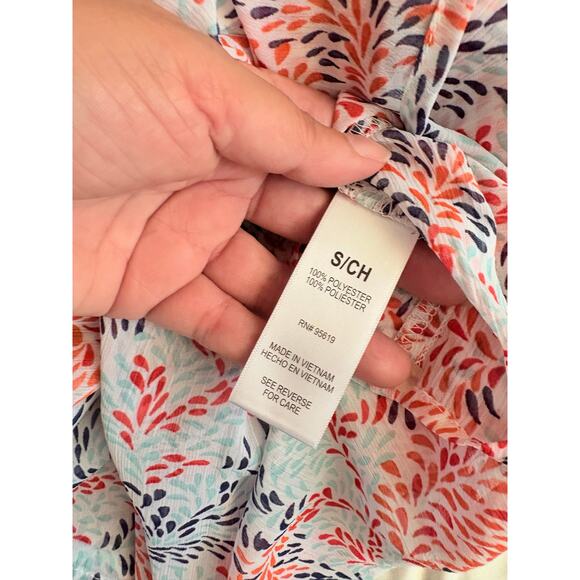 Fever Women's Sleeveless Blouse Size S Leaf Print Summer Top Double Layer NWT - Picture 6 of 7